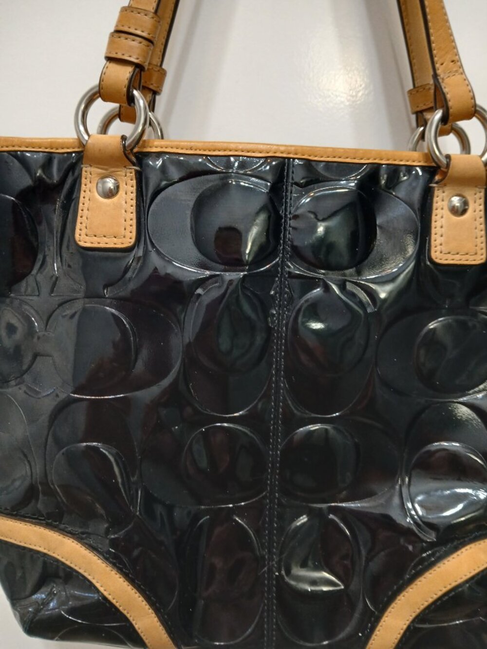 Coach Patent Leather Tote🖤 - Picture 3 of 12